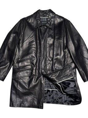 BERNARDO GENUINE LEATHER Designer Business Casual Winter Coat Jacket Mens Large